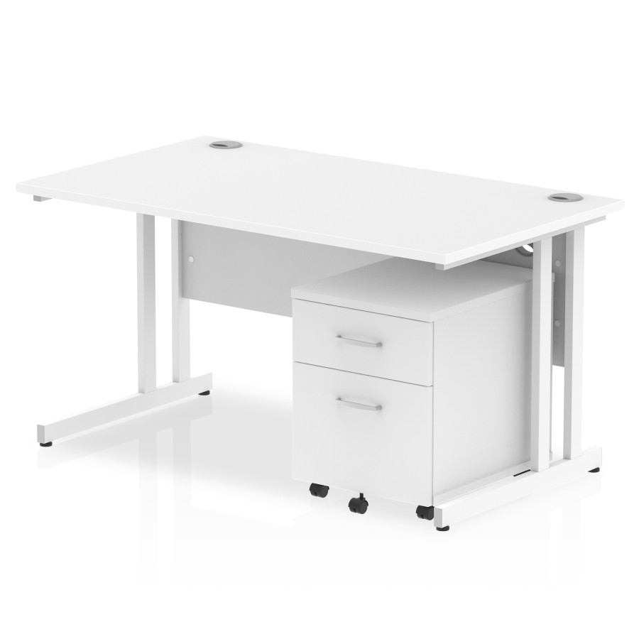 Rayleigh Straight Desk With 2 Draw Mobile Pedestal